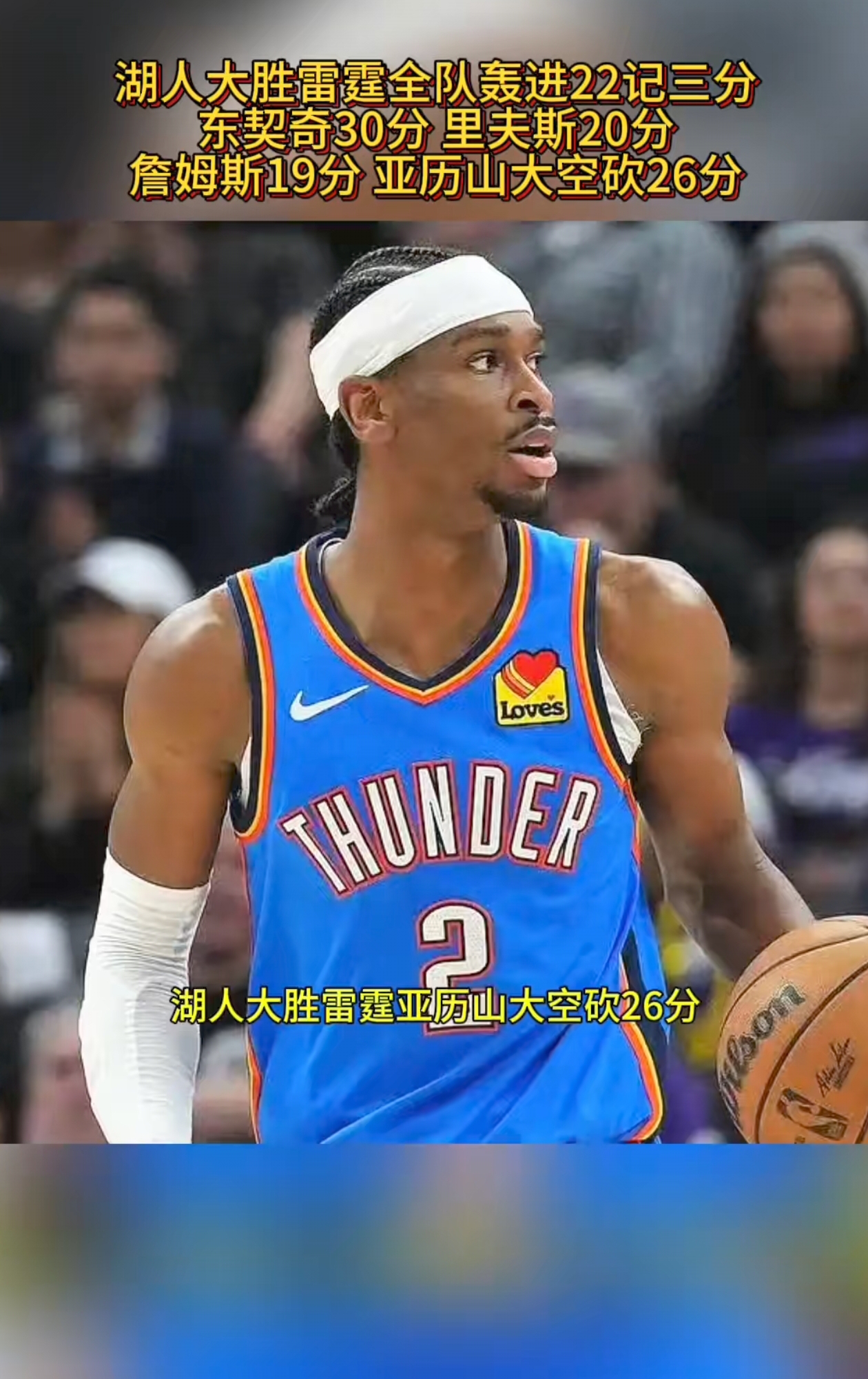 湖人大胜雷霆收获四连胜 湖人大胜雷霆收获四连胜